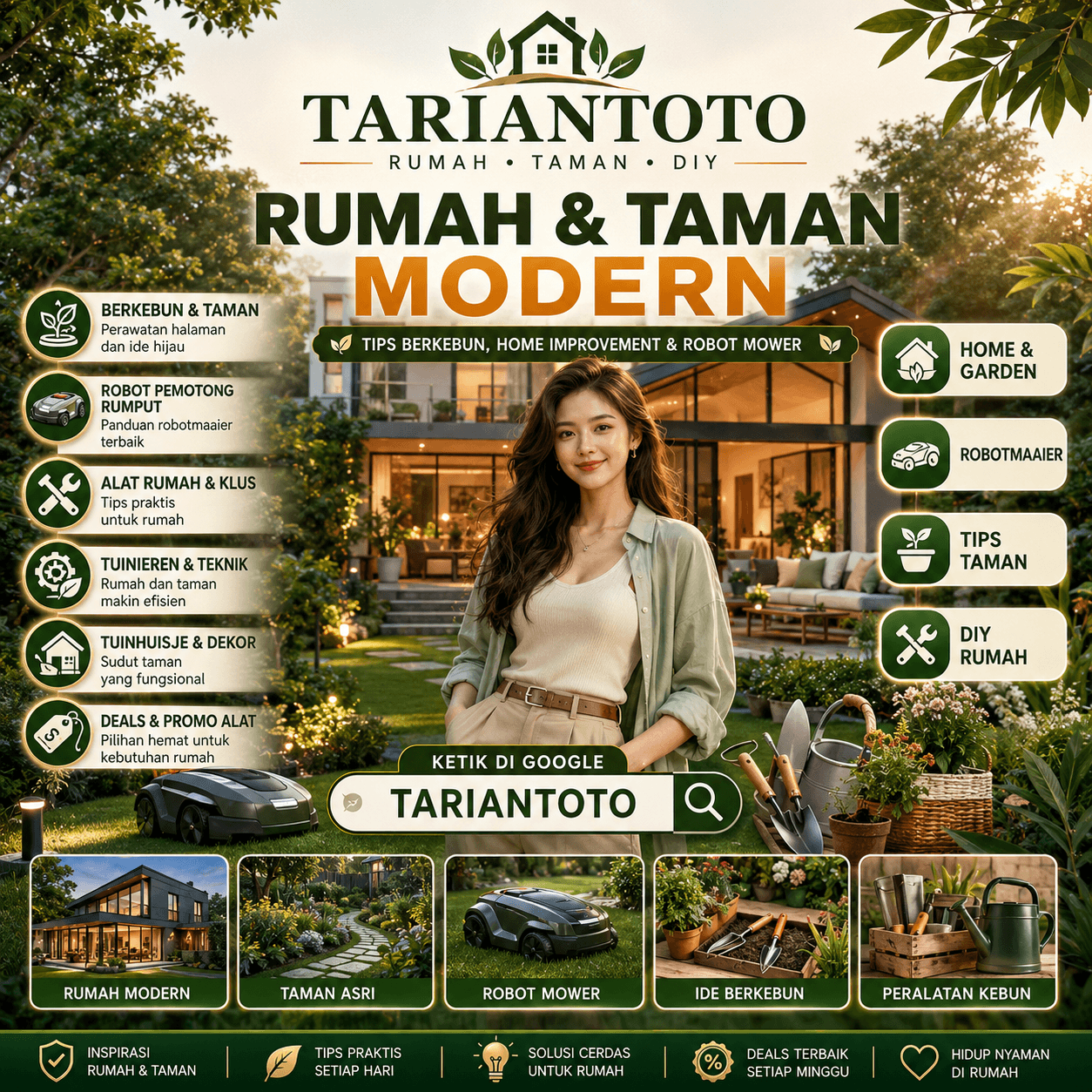 TARIANTOTO | Rumah & Taman Modern ala In en Om je Huis